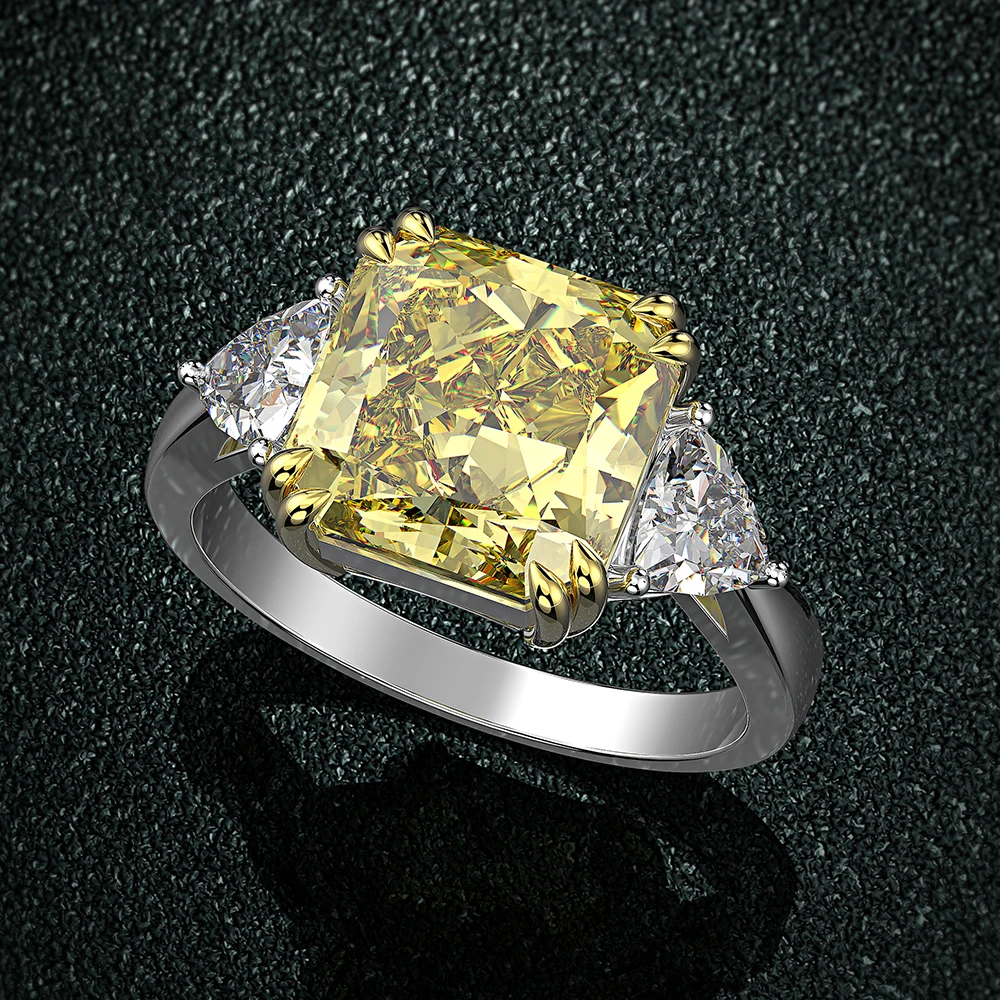 Wong Rain 100% 925 Sterling Silver Created Moissanite Citrine Sapphire Gemstone Wedding Engagement Ring Fine Jewelry Wholesale 5 Wong Rain 100% 925 Sterling Silver Created Moissanite Citrine Sapphire Gemstone Wedding Engagement Ring Fine Jewelry Wholesale - Image 4