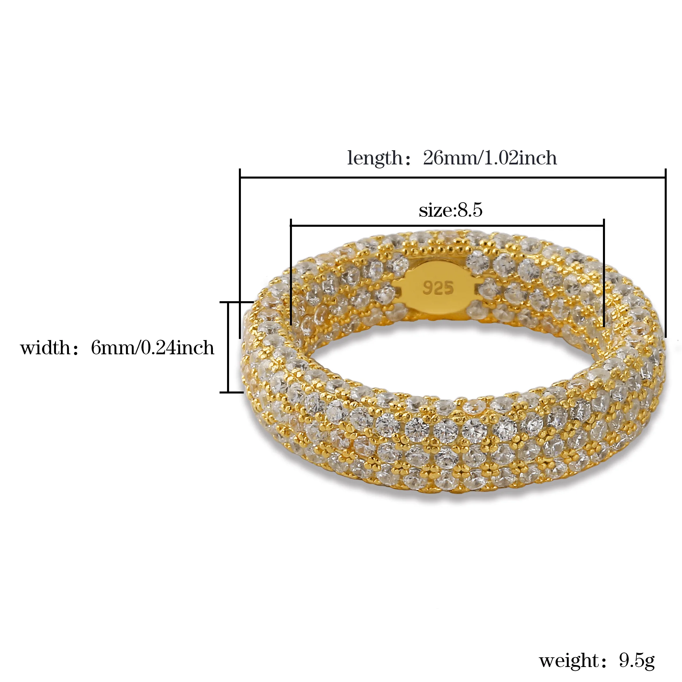 TOPGRILLZ 925 Sterling Silver Stamp Full Iced Out Cubic Zirconia Mens Women Engagement Rings Charm Jewelry For Gifts 7 TOPGRILLZ 925 Sterling Silver Stamp Full Iced Out Cubic Zirconia Mens Women Engagement Rings Charm Jewelry For Gifts - Image 6