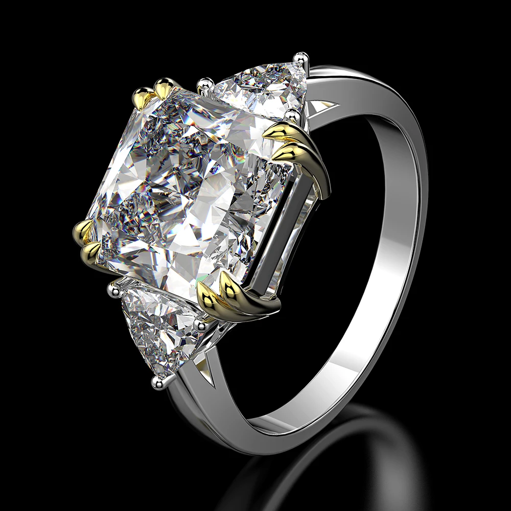 Wong Rain 100% 925 Sterling Silver Created Moissanite Citrine Sapphire Gemstone Wedding Engagement Ring Fine Jewelry Wholesale 4 Wong Rain 100% 925 Sterling Silver Created Moissanite Citrine Sapphire Gemstone Wedding Engagement Ring Fine Jewelry Wholesale - Image 3