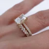 S925 Sterling Silver 3CT Moissanite Ring Set Fine Jewelry 18K Gold Plated Suitable for Anniversary and Wedding Jewelry Gifts