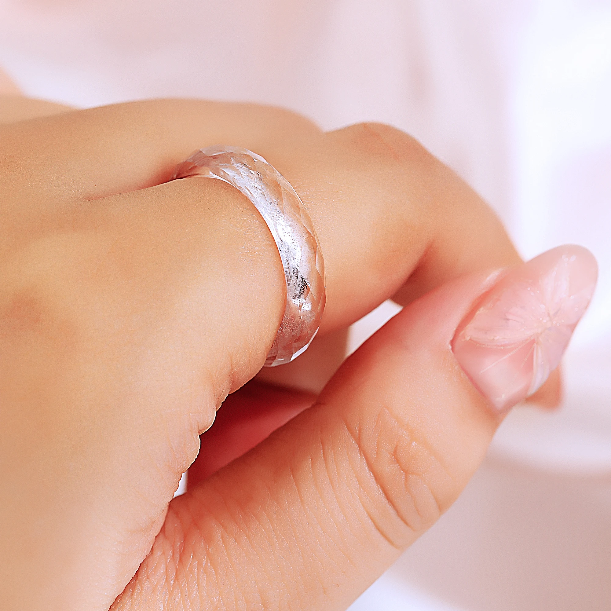 Eme jewe Lab Grown white Sapphire Ring Suitable For Daily Wear. 5 Eme jewe Lab Grown white Sapphire Ring Suitable For Daily Wear. - Image 4