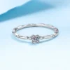 18K White Gold Rings for Women Millennium Reincarnation Set 0.1 Carat Moissanite Ring Sparkling Diamond Ring Wedding Jewelry