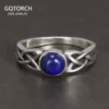 Real 925 Sterling Silver Elena's Daylight Ring Vampire Diaries with Natural Lapis Lazuli Elena Gilbert Inspired TV Show Jewelry