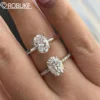 4.5CT Oval Cut Full Moissanite Rings for Women Sparkling Diamond S925 Sterling Silver Plated 18K Wedding Band Jewelry With GRA