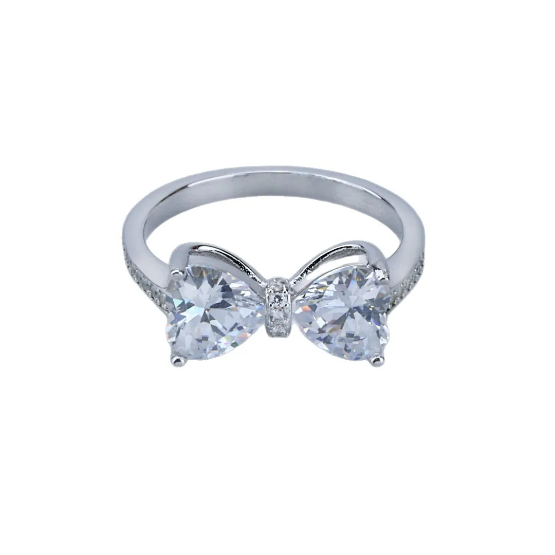 TEN CARATS 2CT 925 Sterling Silver Moissanite Bow Knot Ring for Women Luxury Sparkling Ring Wedding Engagement Gift 4 TEN CARATS 2CT 925 Sterling Silver Moissanite Bow Knot Ring for Women Luxury Sparkling Ring Wedding Engagement Gift - Image 3