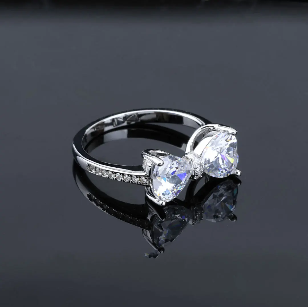 TEN CARATS 2CT 925 Sterling Silver Moissanite Bow Knot Ring for Women Luxury Sparkling Ring Wedding Engagement Gift 3 TEN CARATS 2CT 925 Sterling Silver Moissanite Bow Knot Ring for Women Luxury Sparkling Ring Wedding Engagement Gift - Image 2