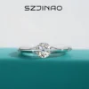 Rotatable 1CT Moissanite Ring 925 Sterling Silver D Color for Women Wedding Band Trendy Anniversary Gift Madam Fine Jewelry