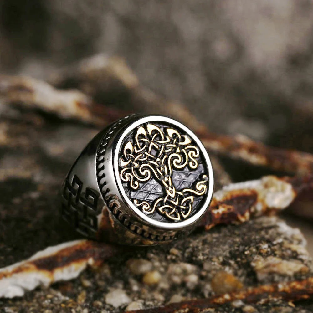 Vintage Viking Tree Of Life Ring For Men Nordic Mythology Stainless Steel Yggdrasils Ring Fashion Amulet Viking Jewelry Gift 7 Vintage Viking Tree Of Life Ring For Men Nordic Mythology Stainless Steel Yggdrasils Ring Fashion Amulet Viking Jewelry Gift - Image 6