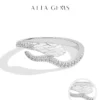 ATTAGEMS Snake Half Eternal Moissanite Ring for Wome Engagement 925 Sterling Silver Engagement Wedding Charm Band Fine Jewellery