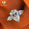 1/2/3/6Carat Pear Cut Moissanite Diamond Engagement Rings for Women 925 Sterling Silver 3-stone Waterdrop Shape Wedding Ring