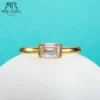 AnuJewel 1 Carat Emerald Cut D Color Moissanite Ring 925 Sterling Silver Engagement Wedding Rings For Women Wholesale