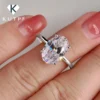 1/2/3 Carat Oval Cut Moissanite Engagement Rings for Women Certified 925 Sterling Silver Solitaire Lab Diamond Wedding Band