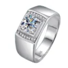Men Ring 100% Genuine 1ct Shining Moissanite with Certificate Passed Diamond Test S925 Silver Jewelry Wedding Gift