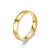 Gold Plated Ring Gold Colour Fashion Women's Simple Couple's Wedding Ring Engagement Jewellery Gift