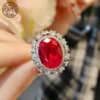Round Cut 3.5ct Created Red Ruby 925 Sterling Silver Ring for Women Gemstones Everyday Jewelry Valentine's Day Gift