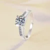 Fashion Luxury Ring Women's PT950 Platinum 1Ct Moissanite - Trendy understated, sparkling aura, fit parties & dates