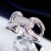 Huitan Creative Design Wedding Rings for Women Modern Fashion New Finger Accessories Engagement Party Temperament Female Jewelry
