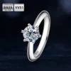 ICEBLING New Luxury 925 Sterling Silver Real Moissanite Rings 0.5/1/2/3CT Wedding Engagement Jewelry wholesale