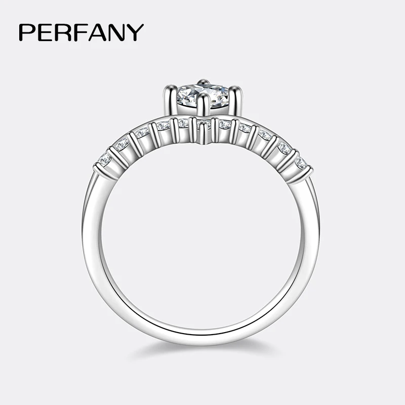PERFANY 0.5CT Moissanite Ring for Women S925 Pure Silver V-shaped Design Elegant Laboratory Diamond Fashion Jewelry 6 PERFANY 0.5CT Moissanite Ring for Women S925 Pure Silver V-shaped Design Elegant Laboratory Diamond Fashion Jewelry - Image 5