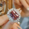 Luxury Big Princess Cut Amethyst Gemstone Ring S925 Silver Wedding Engagement Rings For Women Luxury Fine Jewelry