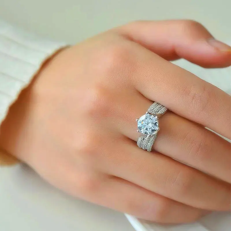 TBCYD 5CT D Color Moissanite Diamond Solitaire Ring For Women 925 Sterling Silver Plated 18k Luxury Wedding Band Party Jewelry 7 TBCYD 5CT D Color Moissanite Diamond Solitaire Ring For Women 925 Sterling Silver Plated 18k Luxury Wedding Band Party Jewelry - Image 6