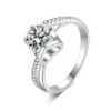 2Ct Moissanite Women's Angel's Kiss Ring PT950 Platinum Premium Texture Pure Personality Essential for High-End Galas