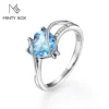 MINTYBOX S925 Sterling Sliver Heart 2.0ct Ruby Ring for Women Lab Created Spinnel Engagement Wedding Rings Luxury Fine Jewely