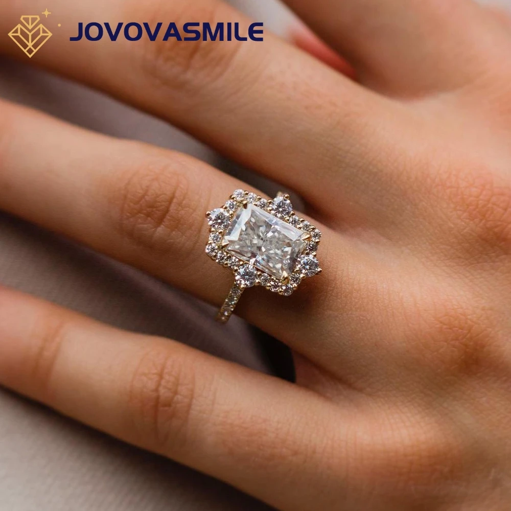 JOVOVASMILE 3.5 Carat Moissanite 10x7mm Crushed Ice Radiant Cut 18K Yellow Gold for Woman Wedding with GRA Certificate 8 JOVOVASMILE 3.5 Carat Moissanite 10x7mm Crushed Ice Radiant Cut 18K Yellow Gold for Woman Wedding with GRA Certificate - Image 7