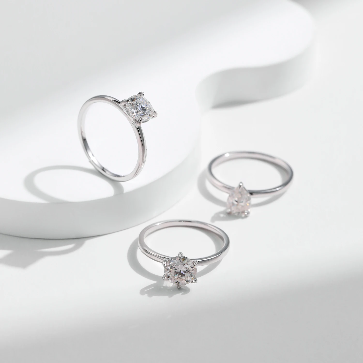 MODIAN Pear Round Square Moissanite Ring 925 Sterling Silver Wedding D Color Lab Created Diamond Rings For Women Fine Jewelry 4 MODIAN Pear Round Square Moissanite Ring 925 Sterling Silver Wedding D Color Lab Created Diamond Rings For Women Fine Jewelry - Image 3