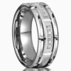 Tungsten Carbide Men's Ring, White Zircon 8mm Couple Wedding Ring, Fashion Hip Hop Suitable for Daily Wedding Party Wear