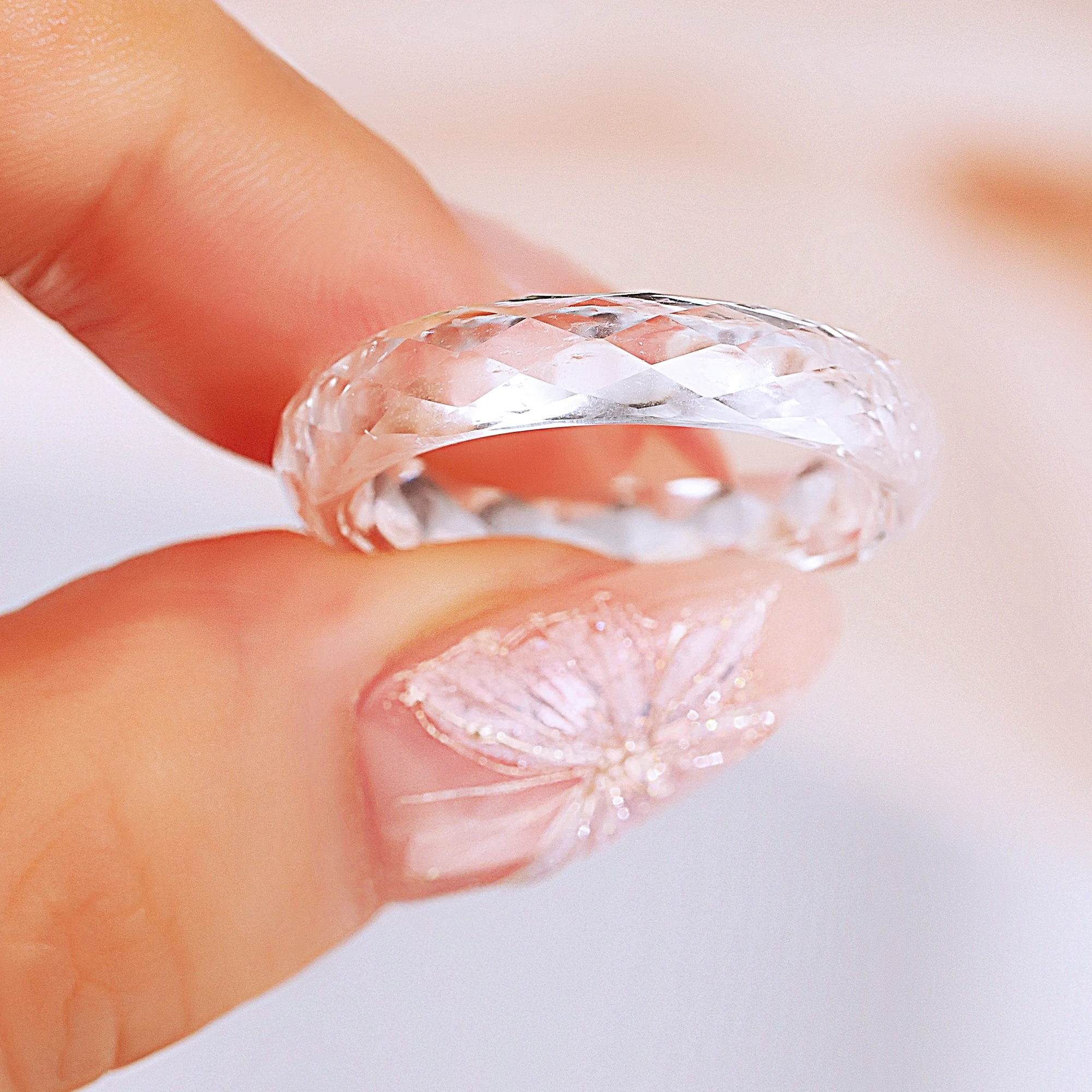 Eme jewe Lab Grown white Sapphire Ring Suitable For Daily Wear. 6 Eme jewe Lab Grown white Sapphire Ring Suitable For Daily Wear. - Image 5