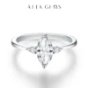 ATTAGEMS 2023 Marquise 1CT Moissanite Ring Real 925 Sterling Silver Rings for Women Men Anniversary Fine Jewelry Wedding Gift