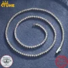 TUHE Unisex 2mm-2.5mm-3mm VVS1 Moissanite Tennis Necklace S925 Silver Diamond Necklaces For Men Women Pass Diamonds Test