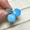 10.6mm Nudo Earrings Inlay Turquoise Zircon For Women Blue Topaz Drop Candy Square Crystal Earring Fashion Jewelry Gift