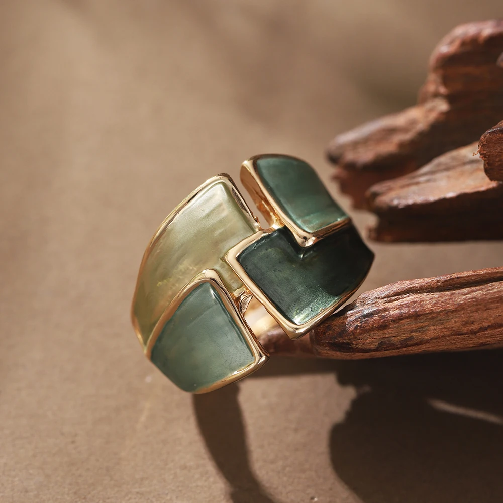 Cring Coco Geometric Ring Accessories Women's Elegant Enamel Ring Adjustable Round Ring Jewelry Fashion Women's Christmas Gift 5 Cring Coco Geometric Ring Accessories Women's Elegant Enamel Ring Adjustable Round Ring Jewelry Fashion Women's Christmas Gift - Image 4