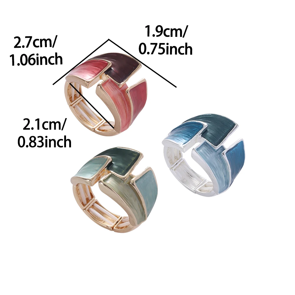 Cring Coco Geometric Ring Accessories Women's Elegant Enamel Ring Adjustable Round Ring Jewelry Fashion Women's Christmas Gift 4 Cring Coco Geometric Ring Accessories Women's Elegant Enamel Ring Adjustable Round Ring Jewelry Fashion Women's Christmas Gift - Image 3