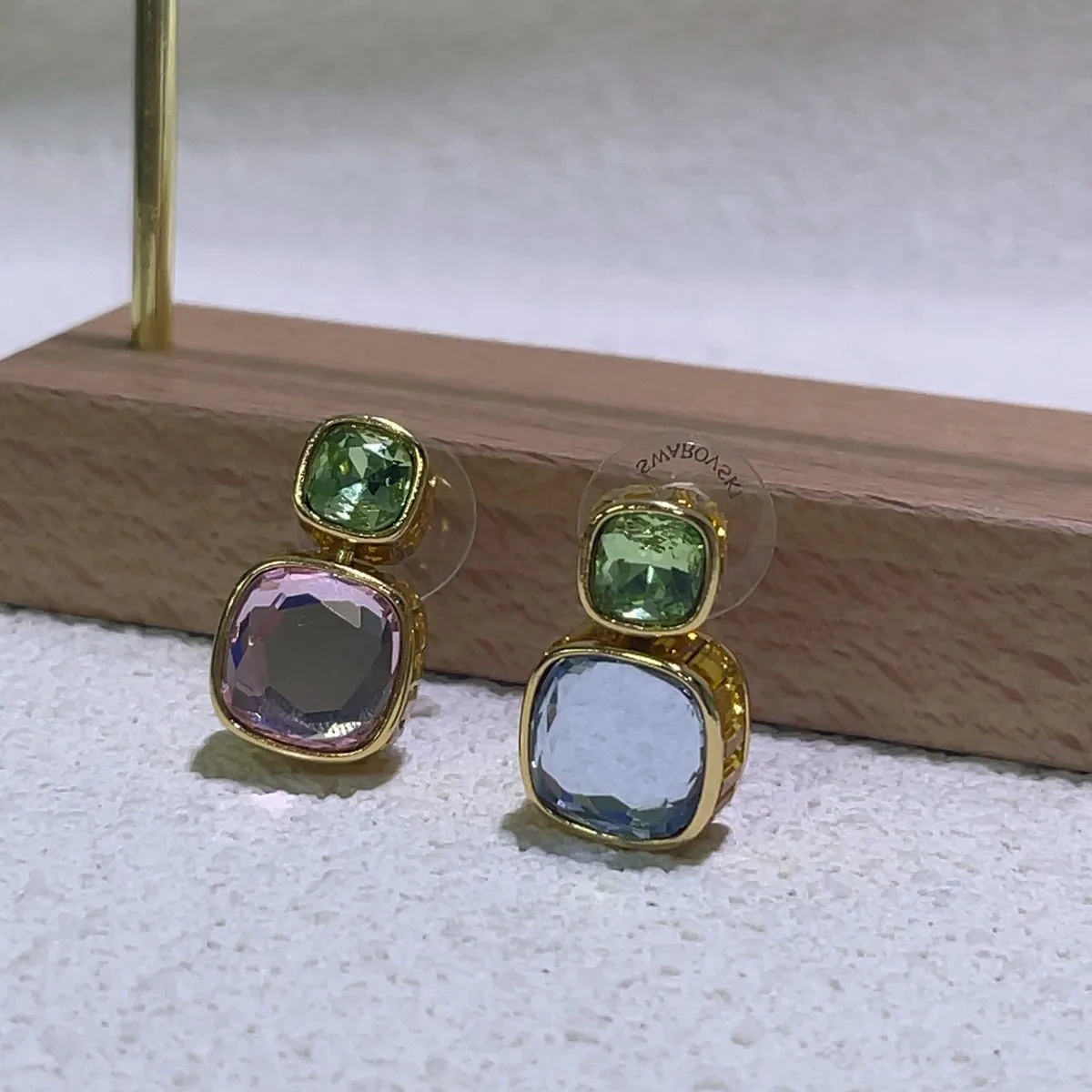 Original 2025 Fine Jewelry Set for Women Green Crystal Pink Crystal Geometric Bracelet Octagonal Cut Crystal Romantic Gift 6 Original 2025 Fine Jewelry Set for Women Green Crystal Pink Crystal Geometric Bracelet Octagonal Cut Crystal Romantic Gift - Image 5