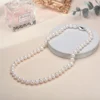 YWYC 8-10MM Baroque Natural Freshwater Pearl Necklaces for Women 925 Sterling Silver Necklaces Jewelry 40-50cm Length