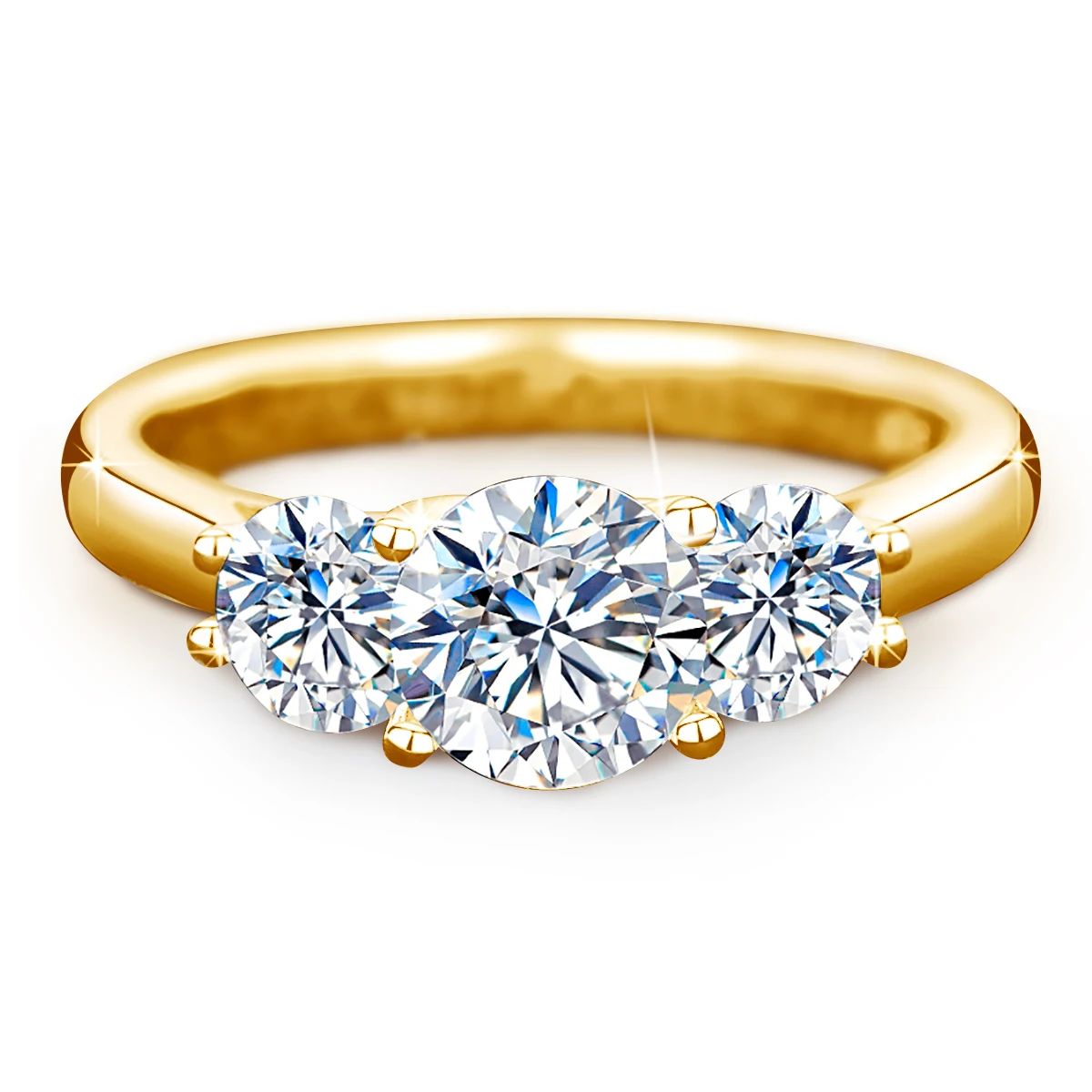 Yellow Gold Moissanite Rings for Women Total Is 2ct D Color VVS1Eternity Engagement Jewelry With Certificate Original Trend Gift 7 Yellow Gold Moissanite Rings for Women Total Is 2ct D Color VVS1Eternity Engagement Jewelry With Certificate Original Trend Gift - Image 6