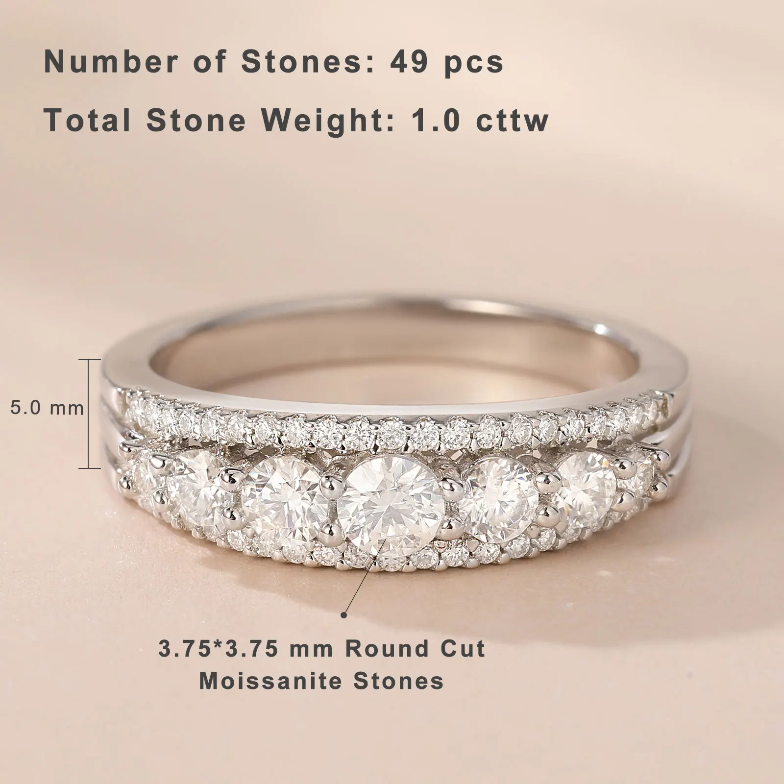 Newshe Luxury Moissanite Wedding Rings for Women Original 925 Sterling Silver Eternity Band Engagement Ring Fine Jewelry 4 Newshe Luxury Moissanite Wedding Rings for Women Original 925 Sterling Silver Eternity Band Engagement Ring Fine Jewelry - Image 3