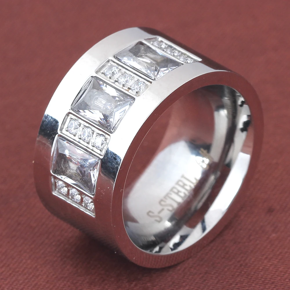 Crystal Rings Wholesale Yellow Gold Color Stainless Steel Wedding Rings For Women Party Jewelry 6 Crystal Rings Wholesale Yellow Gold Color Stainless Steel Wedding Rings For Women Party Jewelry - Image 5